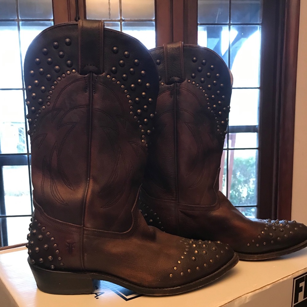 Women’s Frye studded cowboy boots